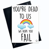 Kartki okolicznościowe i zaproszenia - Zabawna nowa kartka do pracy, wychodzenie współpracownika, powodzenia, gratulacje nowej pracy kolegi z opuszczania pożegnania opuszczania pracy zabawna karta dowcip, banter biuro PC415 - miniaturka - grafika 1