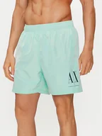 Kąpielówki męskie - Armani Exchange Szorty plażowe 953034 CC623 16130 Zielony Regular Fit - miniaturka - grafika 1