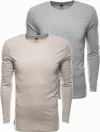 Koszulki męskie - Ombre Zestaw longsleeve męski z długim rękawem - mix 2-pak V3 Z43 XXL - miniaturka - grafika 1