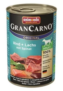 Animonda GranCarno Dorosłe Plus Łosoś + Szpinak 400g 2304 - Mokra karma dla psów - miniaturka - grafika 2
