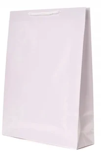 Torby laminowane białe 30x9x40cm torebki idealne pod nadruk reklamowy x50 - Akcesoria do pakowania - miniaturka - grafika 1