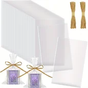 Inne - szt., Przezroczyste torby na mydło są używane do pakowania mydła, zapakowane w przezroczyste szklane torby z mydłem, sznurek , domowej roboty pudełko - miniaturka - grafika 1