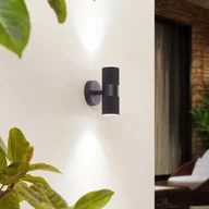 Lampy ogrodowe - Lindby kinkiet zewnętrzny Jovane, czarny, aluminium, 2-punktowa - miniaturka - grafika 1