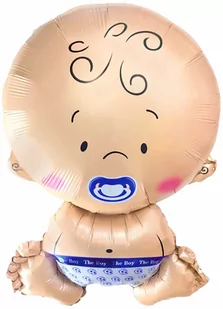 Balon foliowy Bobas chłopiec - 74 cm - 1 szt. - Baby shower i roczek - miniaturka - grafika 1