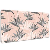 Podkładki na biurko - Mata ochronna na blat Czarno białe kwiaty 100x50 cm, Dywanomat - miniaturka - grafika 1