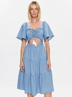 Sukienki - Pepe Jeans Sukienka codzienna Aitana PL953225 Niebieski Regular Fit - miniaturka - grafika 1