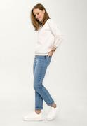 Spodnie damskie - Jasnoniebieskie jeansy z wysokim stanem, Straight Fit, D-AGNES 4 - Volcano - miniaturka - grafika 1