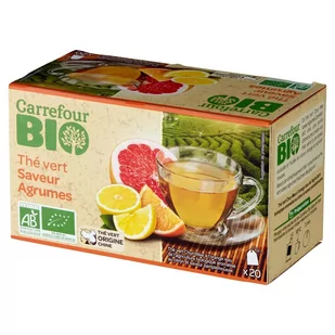Carrefour Bio Herbata zielona o smaku pomarańczowo-cytrynowo-grejpfrutowym 30 g (20 x 1,5 g) - Herbata - miniaturka - grafika 1