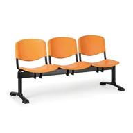 Inne meble biurowe - Euroseat Plastikowa ławka ISO, 3-siedziska, czarne nogi 300224 - miniaturka - grafika 1