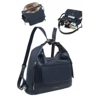 Torebki damskie - Damski Plecak Torebka Shopper 2w1 LUIGISANTO Granatowa Dwukomorowa - miniaturka - grafika 1