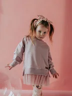 Bluzki dla dziewczynek - Bluza z TIULEM dziewczęca PINK - miniaturka - grafika 1