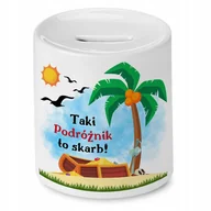 Skarbonki - Dla Podróżnika Skarbonka na Urodziny na Prezent z Nadrukiem ze Zdjęciem + Opakowanie na prezent (wzór 04) - miniaturka - grafika 1