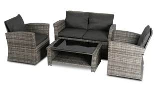 Elior Szary nowoczesny zestaw ogrodowy - Montareo - Meble ogrodowe - miniaturka - grafika 1