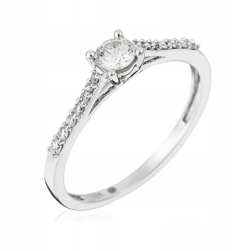 Zaręczynowy Pierścionek DIAMENT 0,33ct ZŁOTO 18k 750 r.14