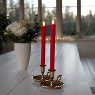 Świece - Zestaw 2x świeca Led woskowa obiadowa PRESSE czerwona 25cm - miniaturka - grafika 1