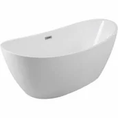 Wanny - Besco WAS-170-AGR AYLA wanna wolnostojąca maskownica syfonu z przelewem grafitowa 170 x 80 - miniaturka - grafika 1