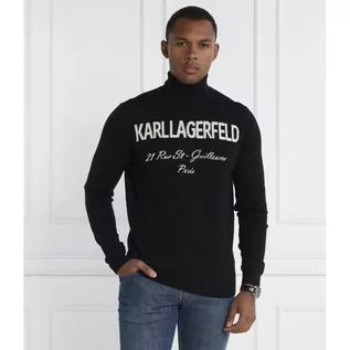 Swetry męskie - Karl Lagerfeld Wełniany golf knit | Regular Fit - grafika 1