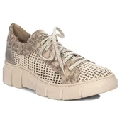 Półbuty damskie - Maciejka Półbuty Damskie Na Platformie Skórzane Złote-41 - miniaturka - grafika 1