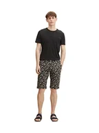 Spodenki damskie - TOM TAILOR Męskie Szorty bermudy regular slim chinosy 1031447, 29706 - Black Big Palm Design, 32 - miniaturka - grafika 1
