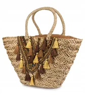 Torebki damskie - Duża torba damska boho modna na lato solidna kosz słomiana - miniaturka - grafika 1