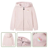 Bluzy dla dziewczynek - Bluza dziecięca z kapturem i suwakiem - mieszany jasny róż - 104 - Bluza Dziecięca - miniaturka - grafika 1