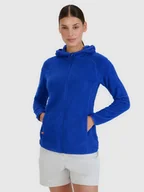 Bluzy damskie - Damska bluza trekkingowa z kapturem Primaloft Active 4F 4FWSS25TFSWF481 - niebieska - miniaturka - grafika 1