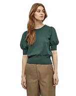 Swetry damskie - Minus Damski sweter z dzianiny z okrągłym dekoltem Liva z okrągłym rękawem, zielony dżungla, XL, Jungle Green, XL - miniaturka - grafika 1