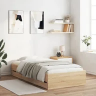 Łóżka - Rama łóżka z szufladami, dąb sonoma, 100x200 cm Lumarko! - miniaturka - grafika 1