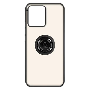 Realme C30 Etui Podstawka wideo z dwóch materiałów z metalicznym pierścieniem, czarna - Etui i futerały do telefonów - miniaturka - grafika 1