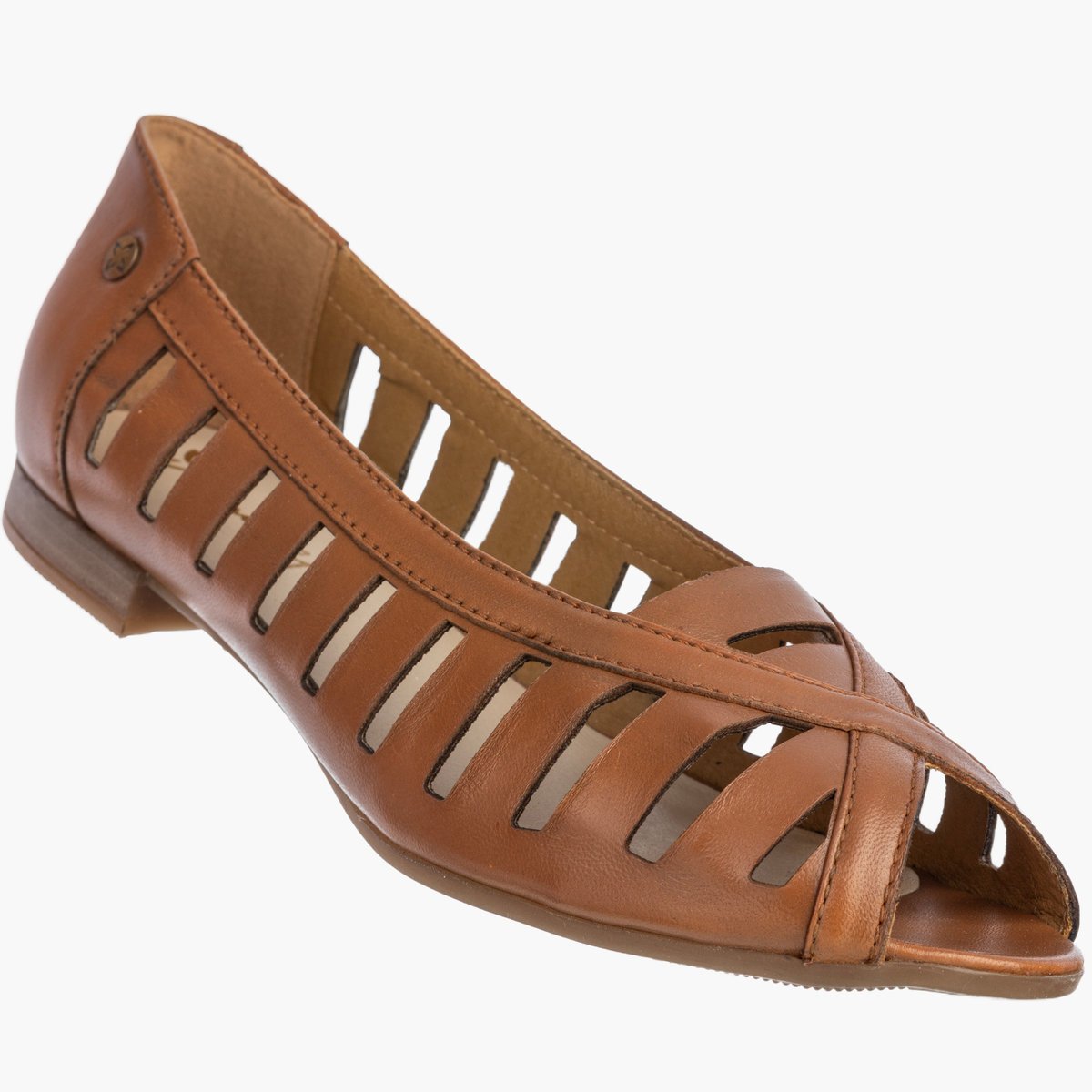 Baleriny Damskie Skórzane Buty Ażurowe Półbuty Rude Maciejka P7540-29/00-1 39