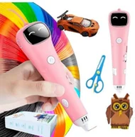 Długopisy - Długopis 3d Bezprzewodowy Dla Dzieci Różowy Drukarka +105m Wkłady +szablony - miniaturka - grafika 1