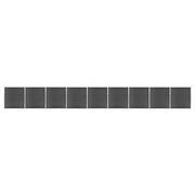 Ogrodzenia - vidaxl Zestaw ogrodzeniowy z WPC, 1564x186 cm, czarny! 3070436 - miniaturka - grafika 1