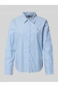 Bluzki damskie - Bluzka koszulowa o kroju regular fit z mieszanki bawełny - Tommy Hilfiger - miniaturka - grafika 1
