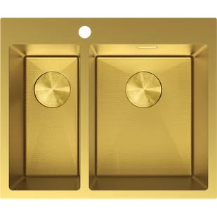 Mexen Flexo zlewozmywak stalowy 1,5-komorowy 610 x 510 mm, złoty HC - 6446611500-55HC - Zlewozmywaki - miniaturka - grafika 1