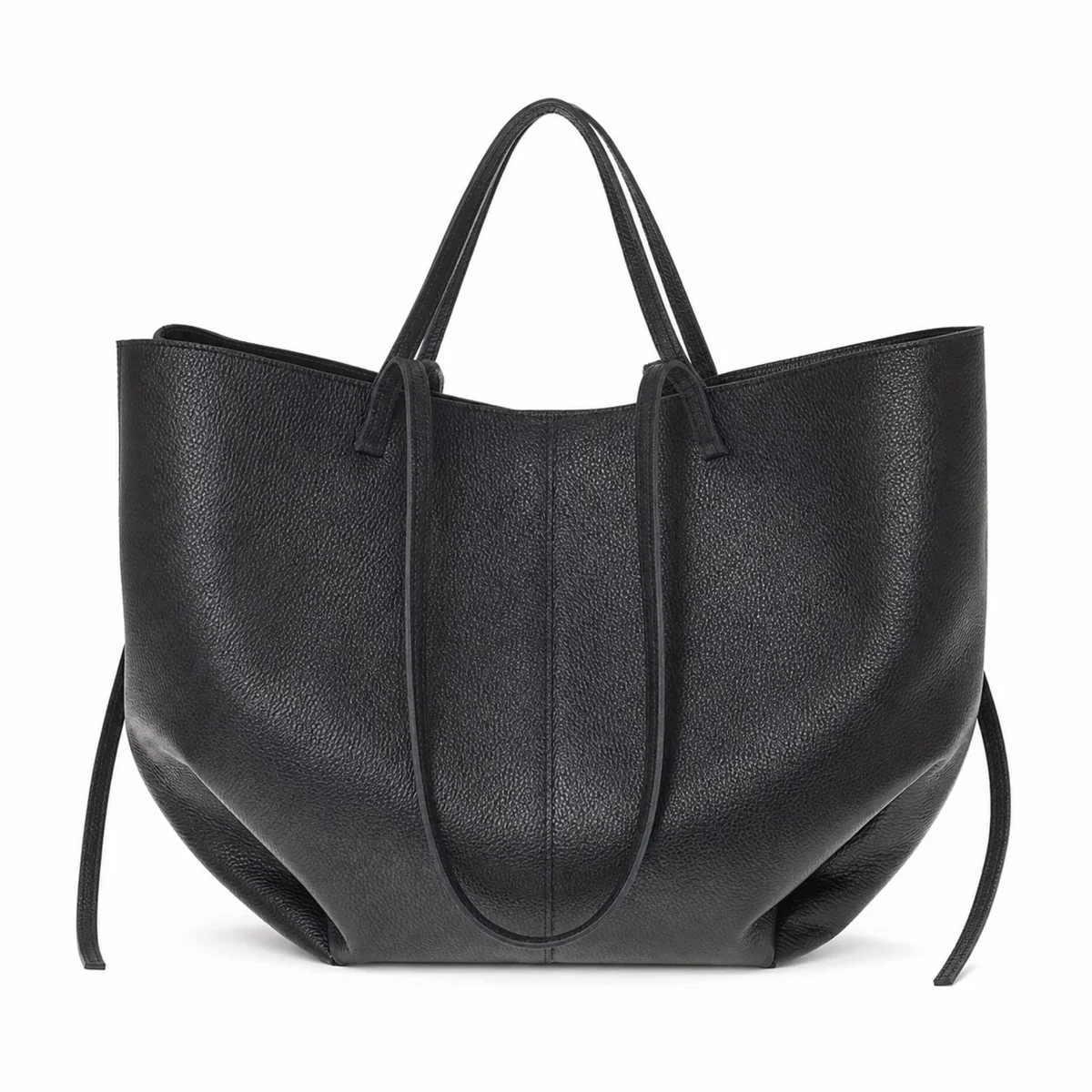 Torebka damska skóra naturalna duży shopper XL 40 cm czarna