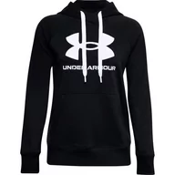 Bluzy sportowe damskie - Bluza damska Under Armour  Rival Fleece Logo Hoodie Black XS - miniaturka - grafika 1