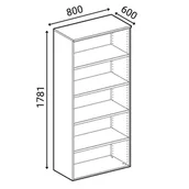Szafy biurowe - Szafa biurowa z drzwiami PRIMO GRAY, 1781 x 800 x 600 mm, szary - miniaturka - grafika 1