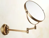 Lusterka do makijażu - lusterko łazienkowe retro JOSEPHINA czarne - szczotkowany mosiądz - miniaturka - grafika 1