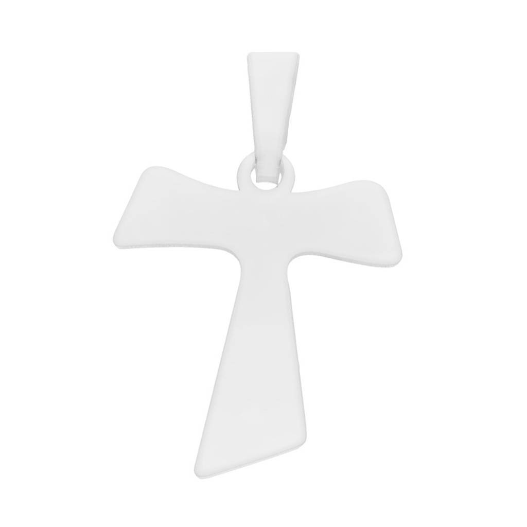 Krzyżyk srebrny Ag 925 rodowany franciszkański KC015R