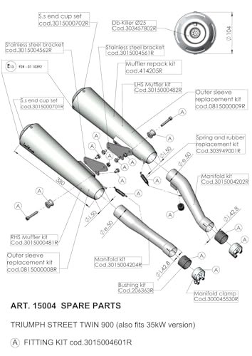 LeoVince zestaw części zamiennych do rury wydechowej S1135