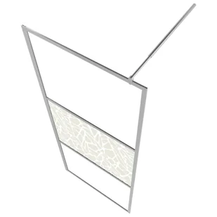 VidaXL Ścianka prysznicowa z półką chrom, 80x195 cm, ESG i aluminium - Ścianki i drzwi prysznicowe - miniaturka - grafika 6