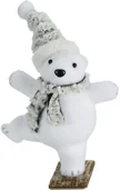 Ozdoby bożonarodzeniowe - Figurka Miś polarny w szarej czapce - miniaturka - grafika 1