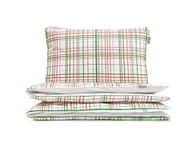 Pościel - pościel zielono-czerwona kratka 160x200 cm + 2x 80x70 cm - MUMLA - miniaturka - grafika 1