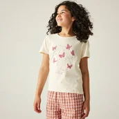 Koszulki dla dziewczynek - Regatta Dziecięca koszulka Bosley VIII Kremowy, Rozmiar: 164 cm - miniaturka - grafika 1