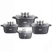 Zestawy garnków i patelni - ZESTAW GARNKÓW CERAMICZNE MARMUROWYCH GARNKI KOMPLET 8 SZT - miniaturka - grafika 1