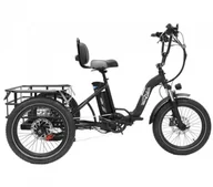 Rowery elektryczne - Składany elektryczny trójkołowiec cargo ONESPORT OT30 Czarny - miniaturka - grafika 1