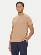 Koszulki męskie - Tommy Hilfiger T-Shirt Logo MW0MW11797 Beżowy Regular Fit - miniaturka - grafika 1