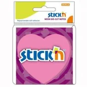 Artykuły biurowe - Stick`N Notes samoprzylepny 70x70mm RÓŻOWE SERCE - miniaturka - grafika 1