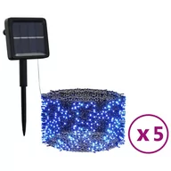 Oświetlenie świąteczne - vidaXL vidaXL Solarne lampki dekoracyjne, 5 szt., 5x200 LED, niebieskie - miniaturka - grafika 1