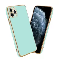 Etui i futerały do telefonów - Pokrowiec Do Apple iPhone 11 PRO MAX Etui w Glossy Miętowa Zielona - Złoto TPU Silikonowe Obudowa Case Cover Cadorabo - miniaturka - grafika 1
